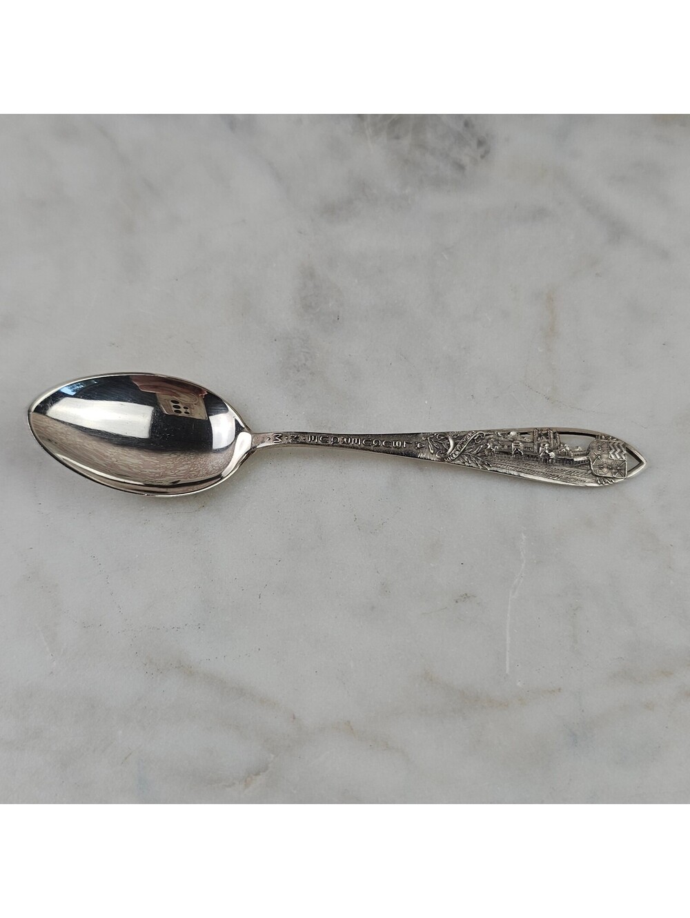 Antique Charles M Robbins Sterling Albuquerque NM Souvenir Spoon 4"